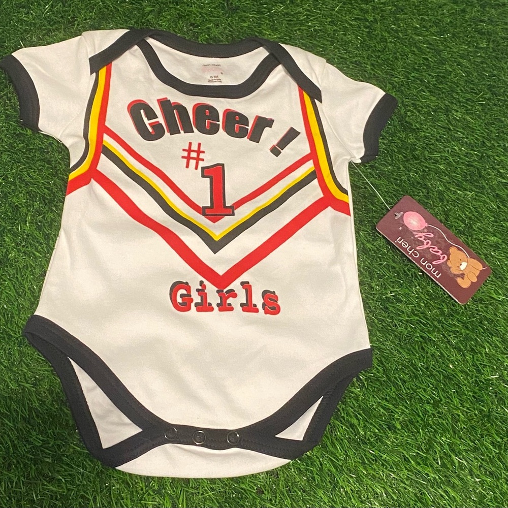 New with tags Mon Cheri Baby bodysuit size 0-3 months Cheer Girls #1